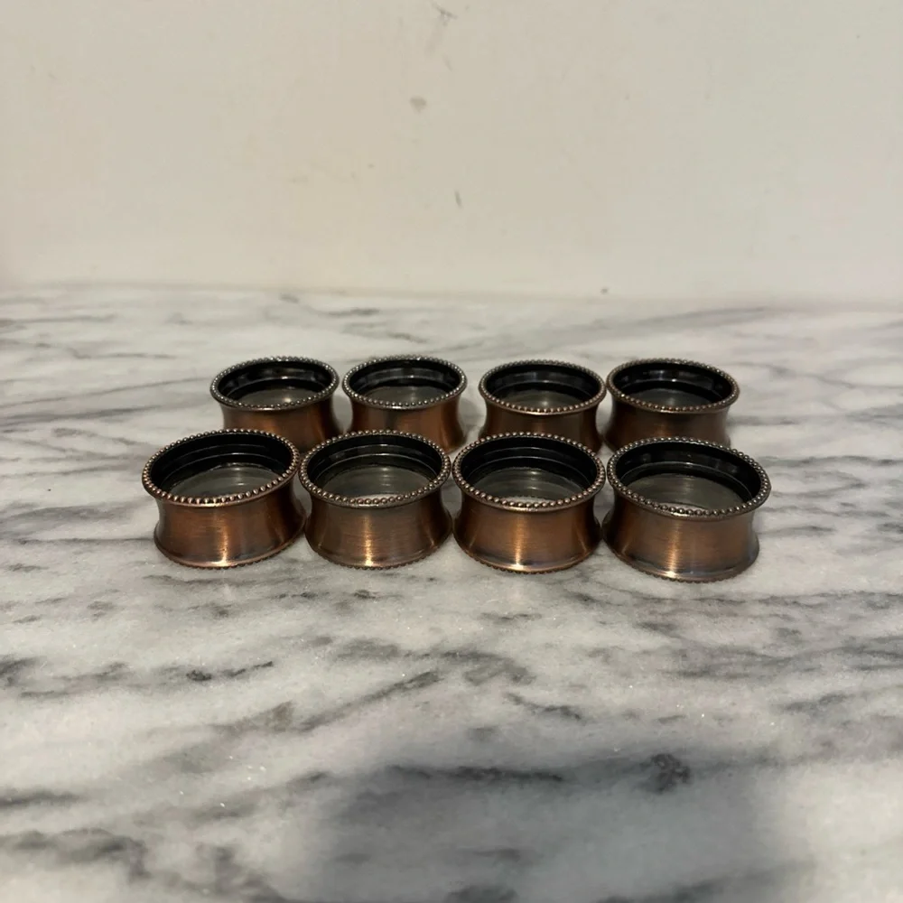 Elegant Copper Napkin Rings Set
